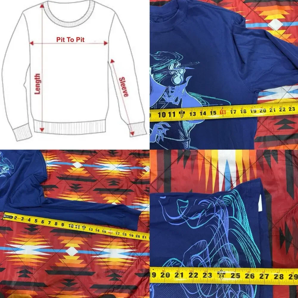 Disney Parks Hades Blue Long Sleeve T-Shirt Adult Small Hercules Disneyland 2024